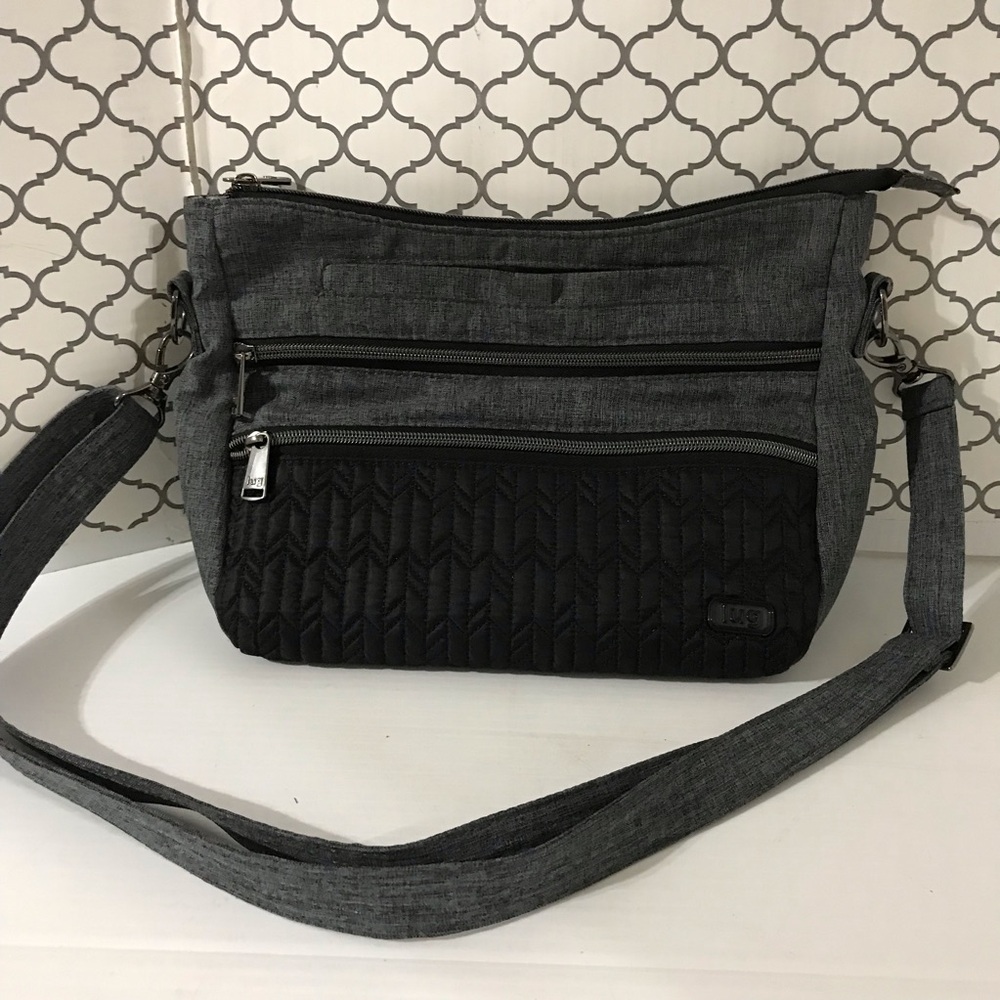 Lug Slider Crossbody Bag - Gray and Black